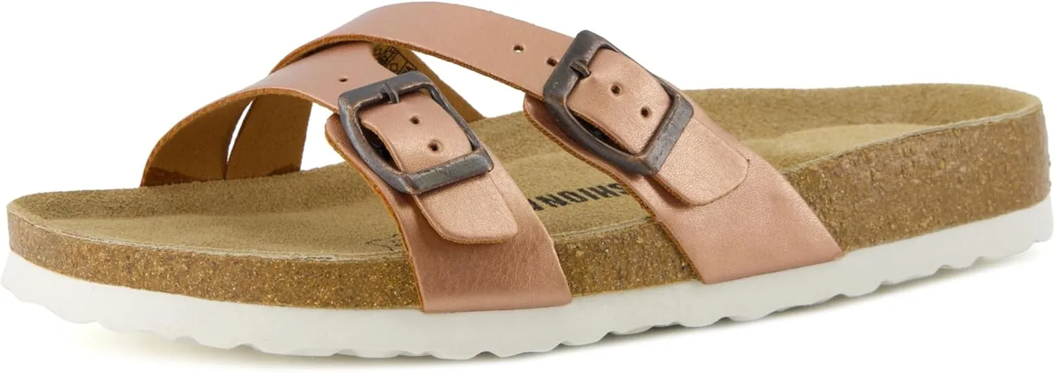 CUSHIONAIRE Women's Liza Cork Footbed Sandal With  Comfort