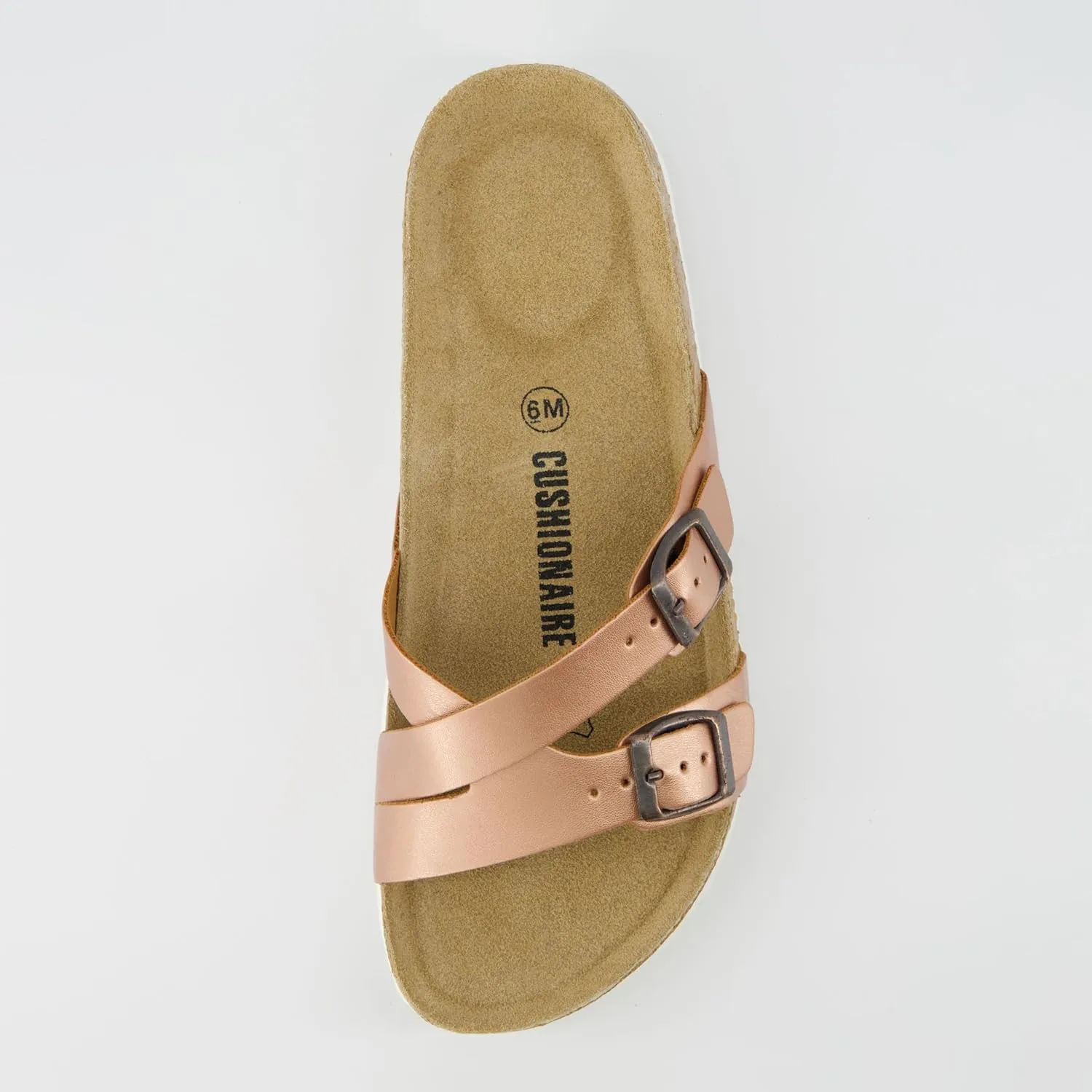 CUSHIONAIRE Women's Liza Cork Footbed Sandal With  Comfort