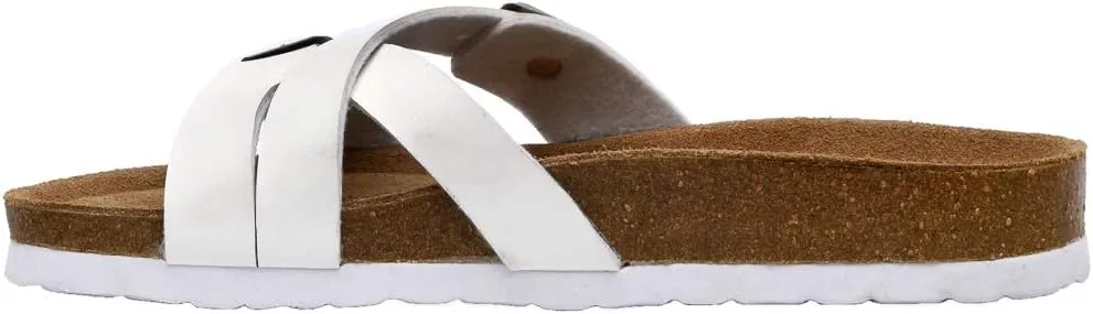 CUSHIONAIRE Women's Liza Cork Footbed Sandal With  Comfort
