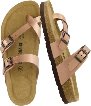 CUSHIONAIRE Women's Luna Cork Footbed Sandal With  Comfort