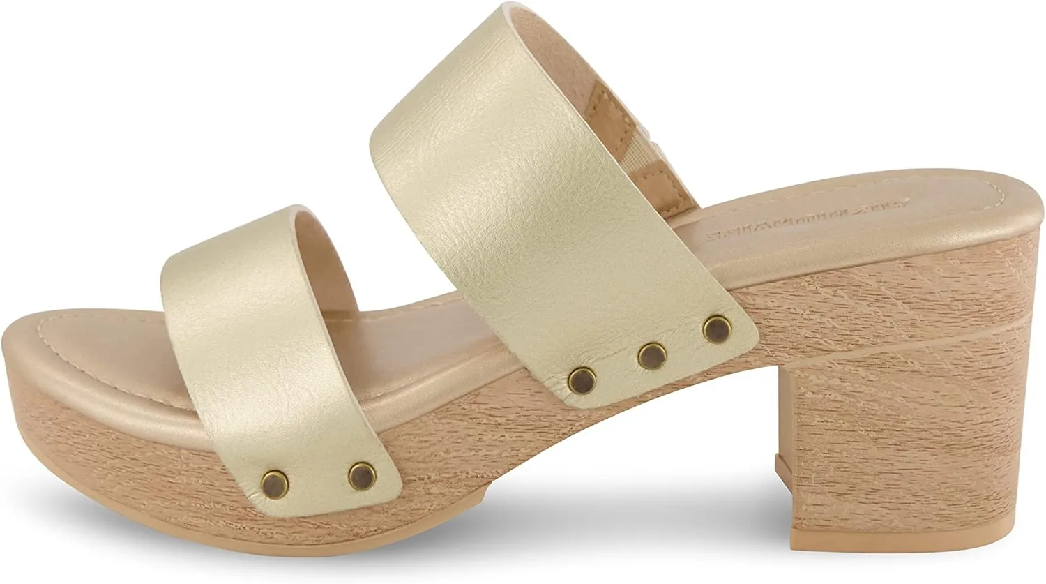 CUSHIONAIRE Women's Sky Faux Wood Sandal  Comfort Foam & LiteSole Technology