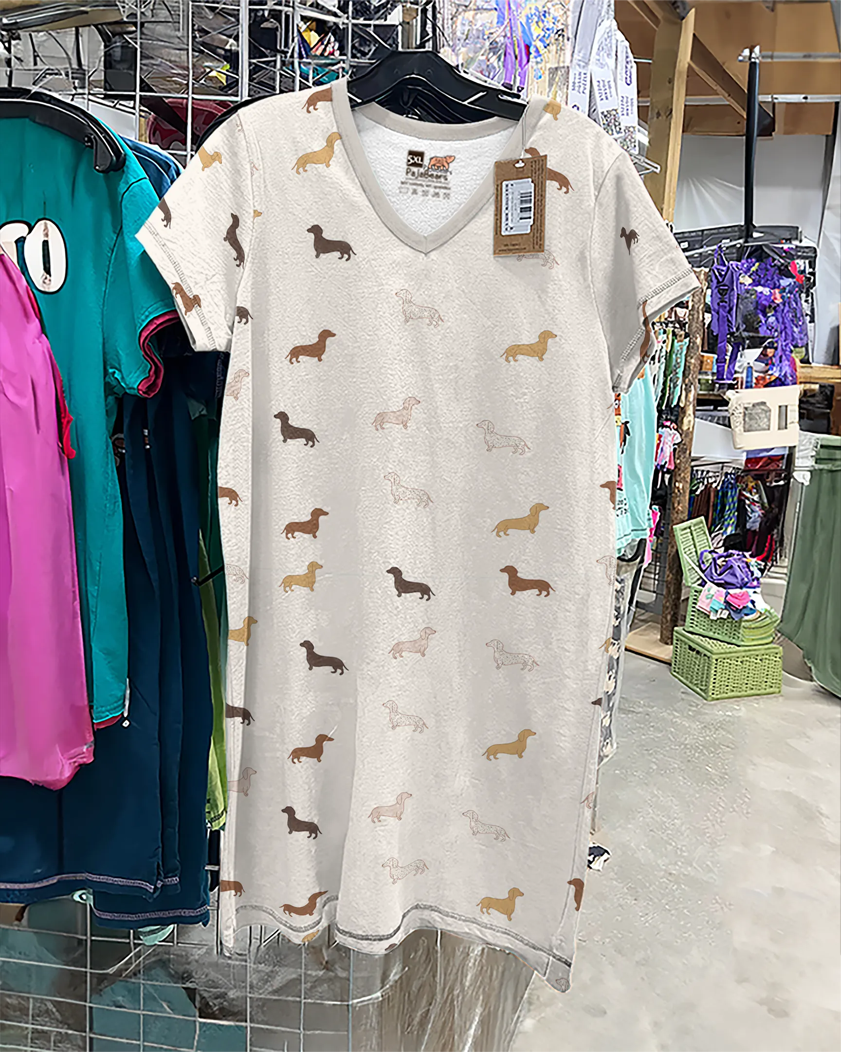 Dachshunds V-neck Nightshirts Simple