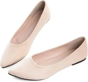 Dear Time Women's Pointed Toe Ballet Flat Shoes Simple Casual Office Work Shoes Slip-on Comfortable Shoes