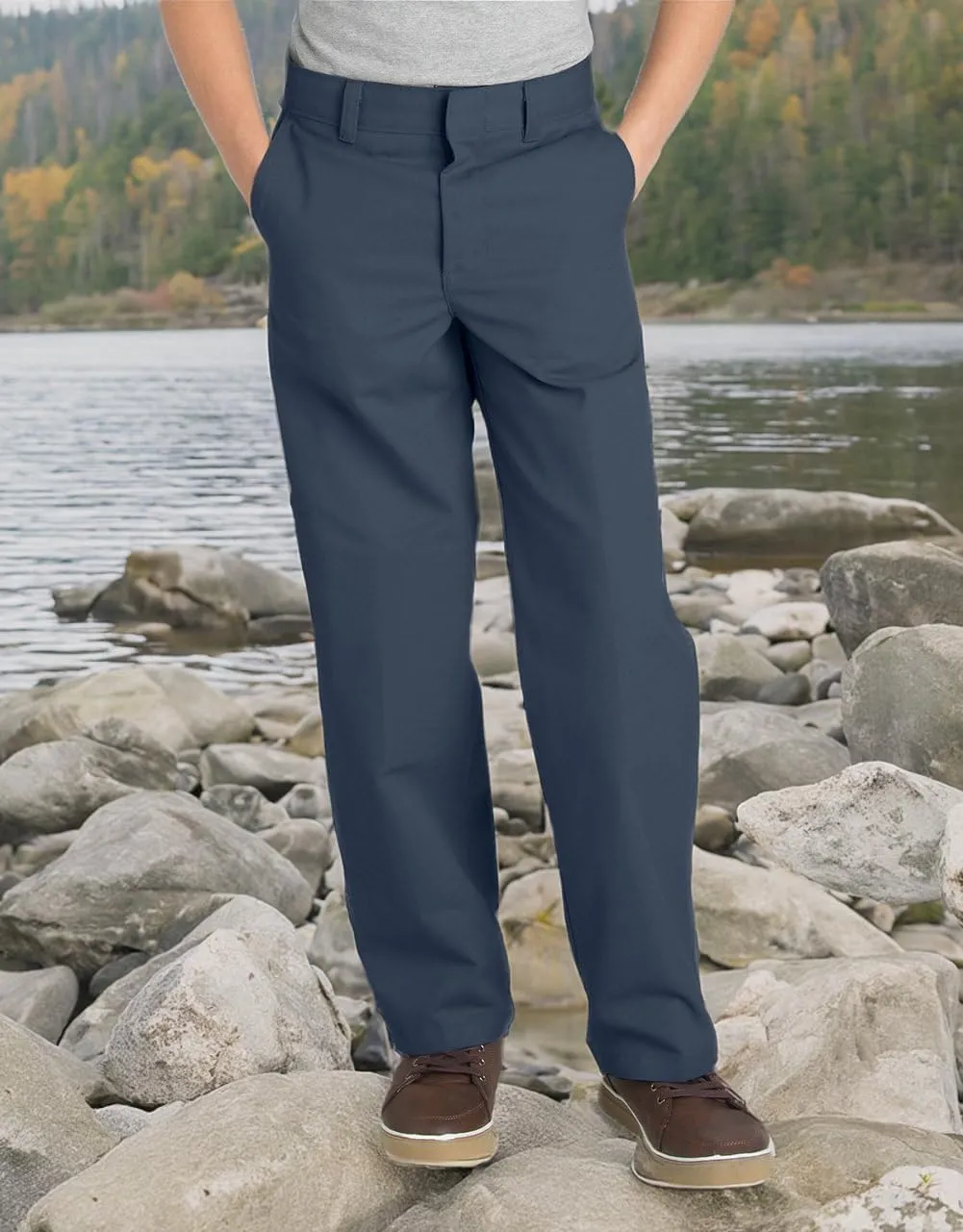 Dickies Boys' Flex Waist Flat Front Pant
