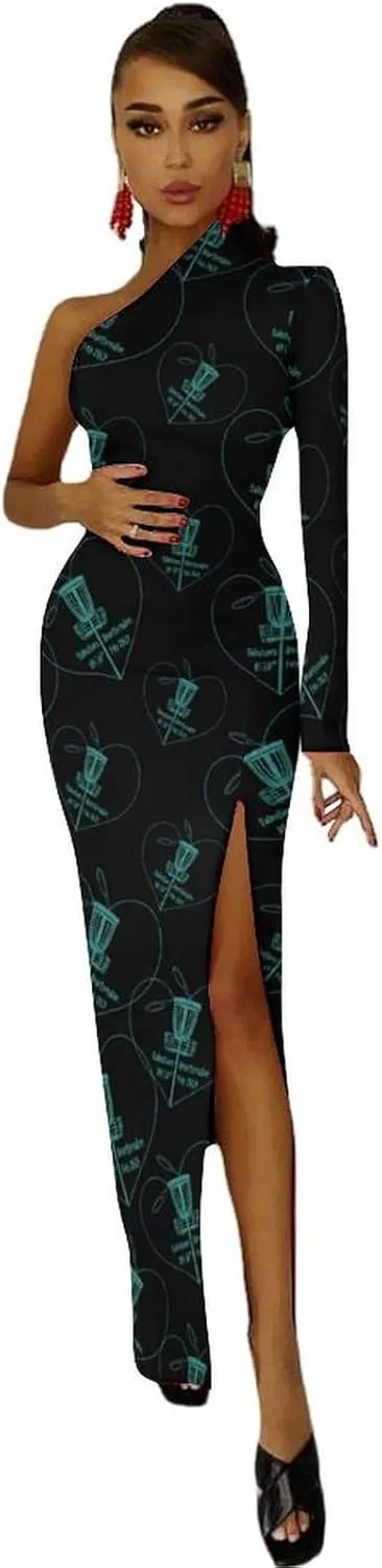 Disc Golf Icon Basket Sexy Maxi Dress for Women Elegant Long Dresses for Party Evening