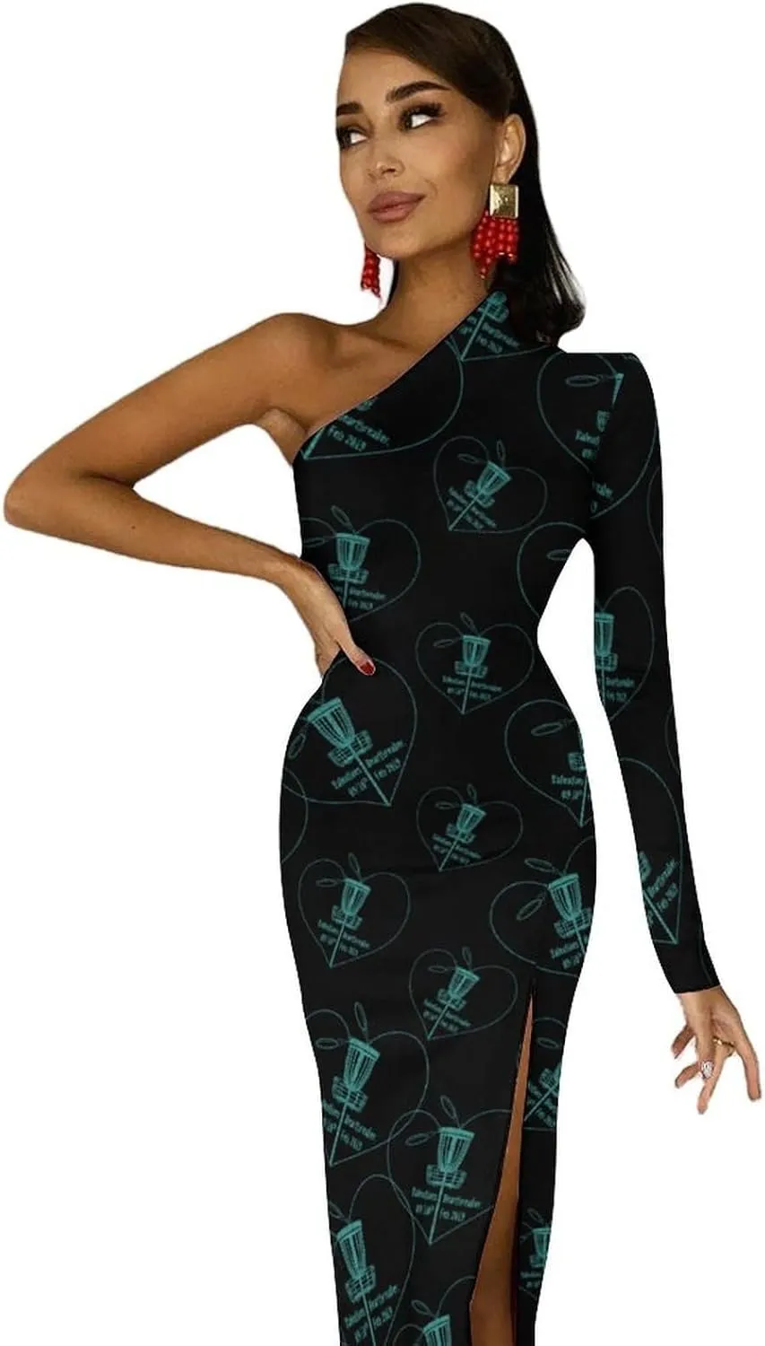 Disc Golf Icon Basket Sexy Maxi Dress for Women Elegant Long Dresses for Party Evening