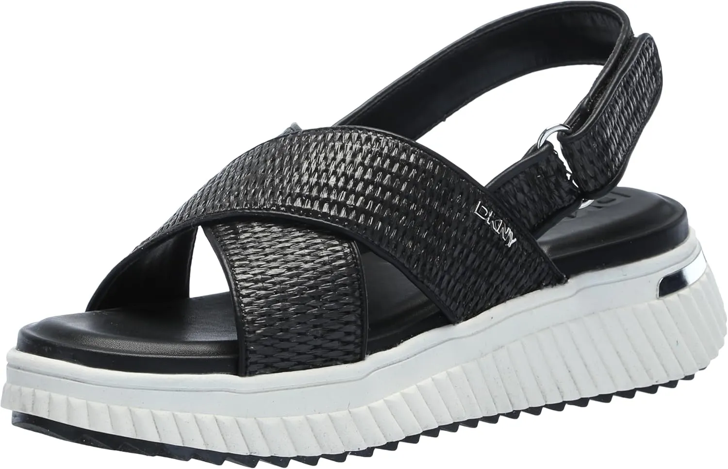 DKNY Women's Malai Woven Crisscross Slingback Platform Sandal