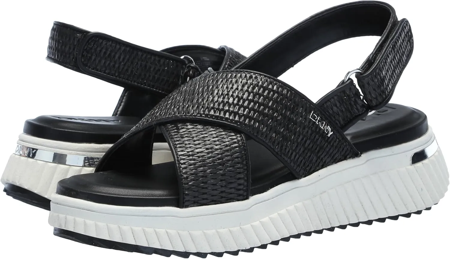 DKNY Women's Malai Woven Crisscross Slingback Platform Sandal