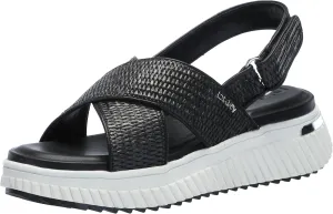 DKNY Women's Malai Woven Crisscross Slingback Platform Sandal