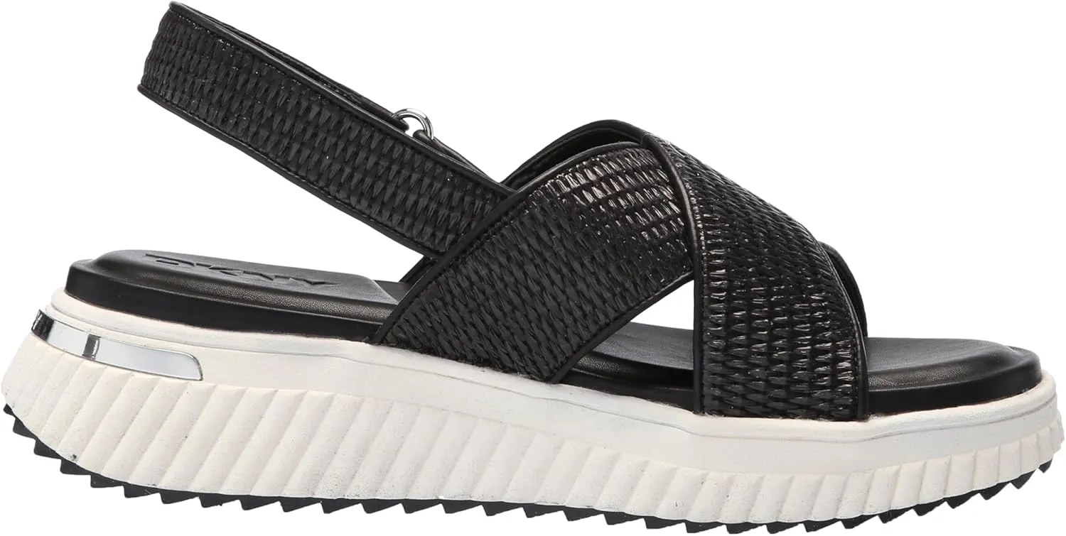 DKNY Women's Malai Woven Crisscross Slingback Platform Sandal