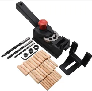 Dowel Drill Guide, Drill Jig For Straight Holes Self Centering Doweling Jig, Drill Bit Guide with 6 Drill Guide Bushings, Wood Panel Hole Puncher Locator Woodworking Joints Tool (38 Pcs)