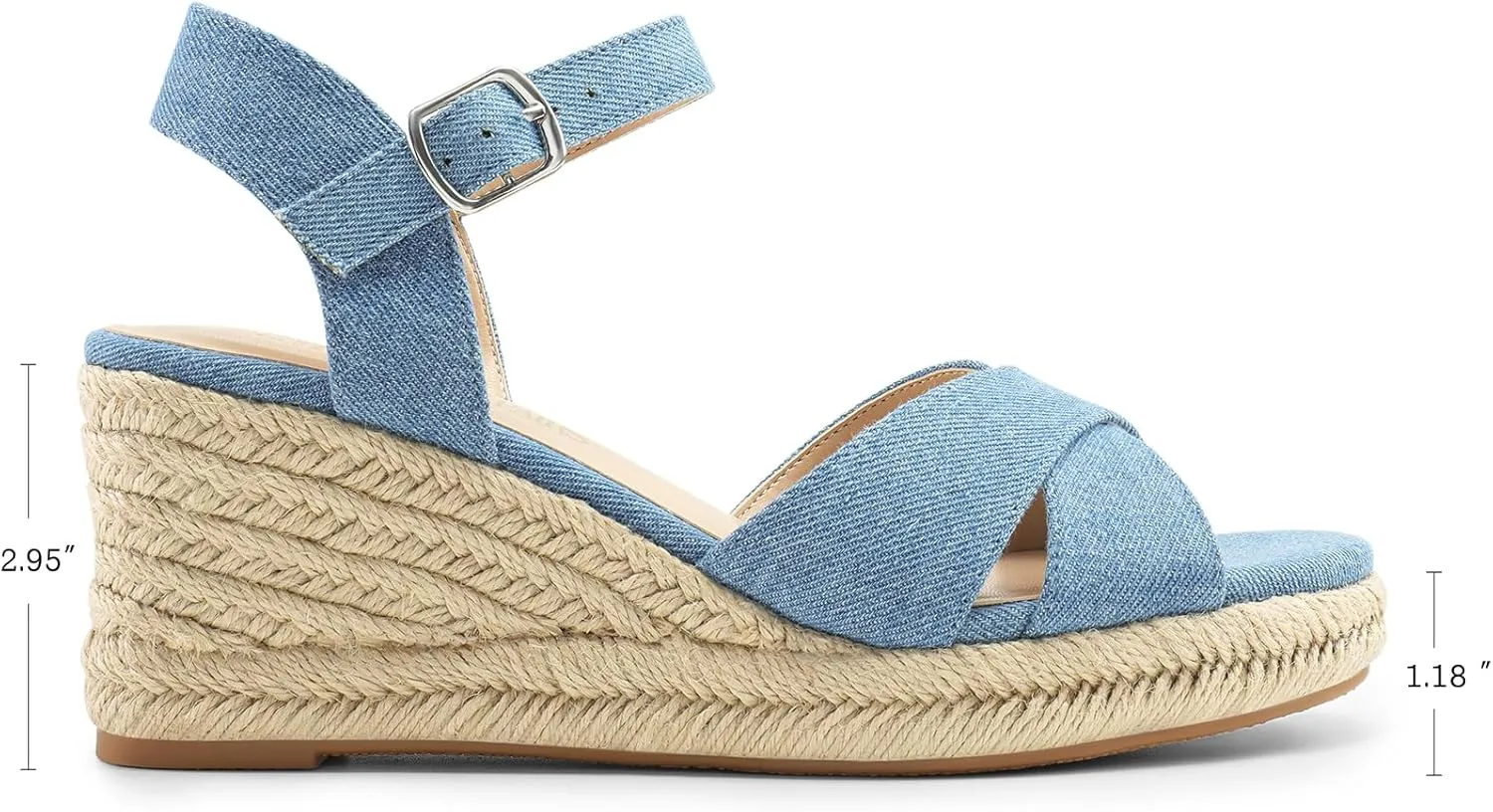DREAM PAIRS Espadrille Dressy Wedge Sandals, Women's Platform Sandals Casual Summer, Comfortable High Heeled Wedges with Adjustable Buckle