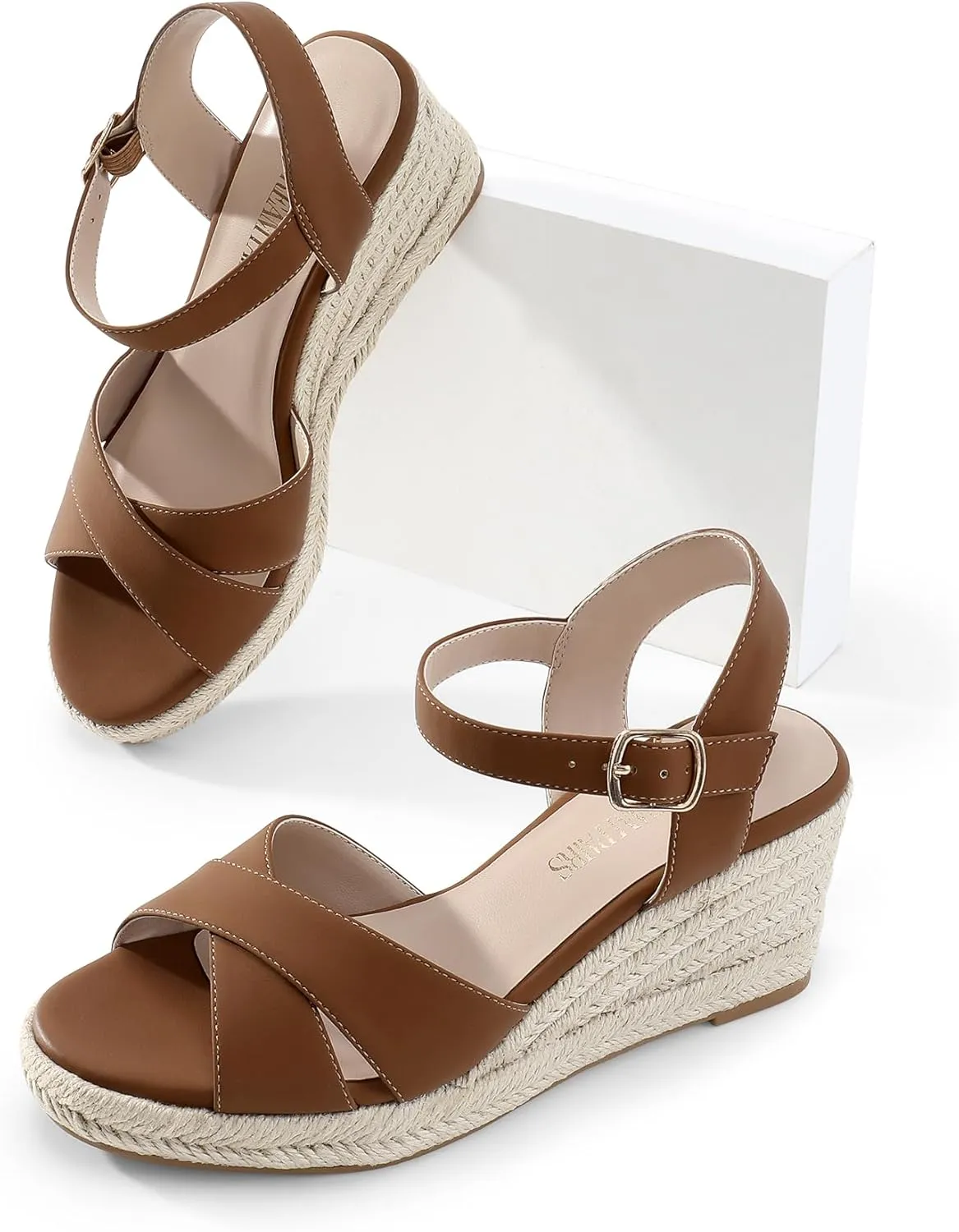 DREAM PAIRS Espadrille Dressy Wedge Sandals, Women's Platform Sandals Casual Summer, Comfortable High Heeled Wedges with Adjustable Buckle