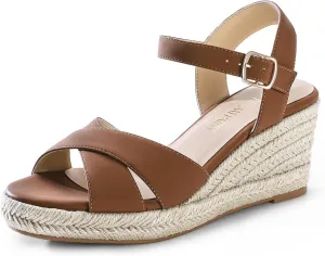 DREAM PAIRS Espadrille Dressy Wedge Sandals, Women's Platform Sandals Casual Summer, Comfortable High Heeled Wedges with Adjustable Buckle