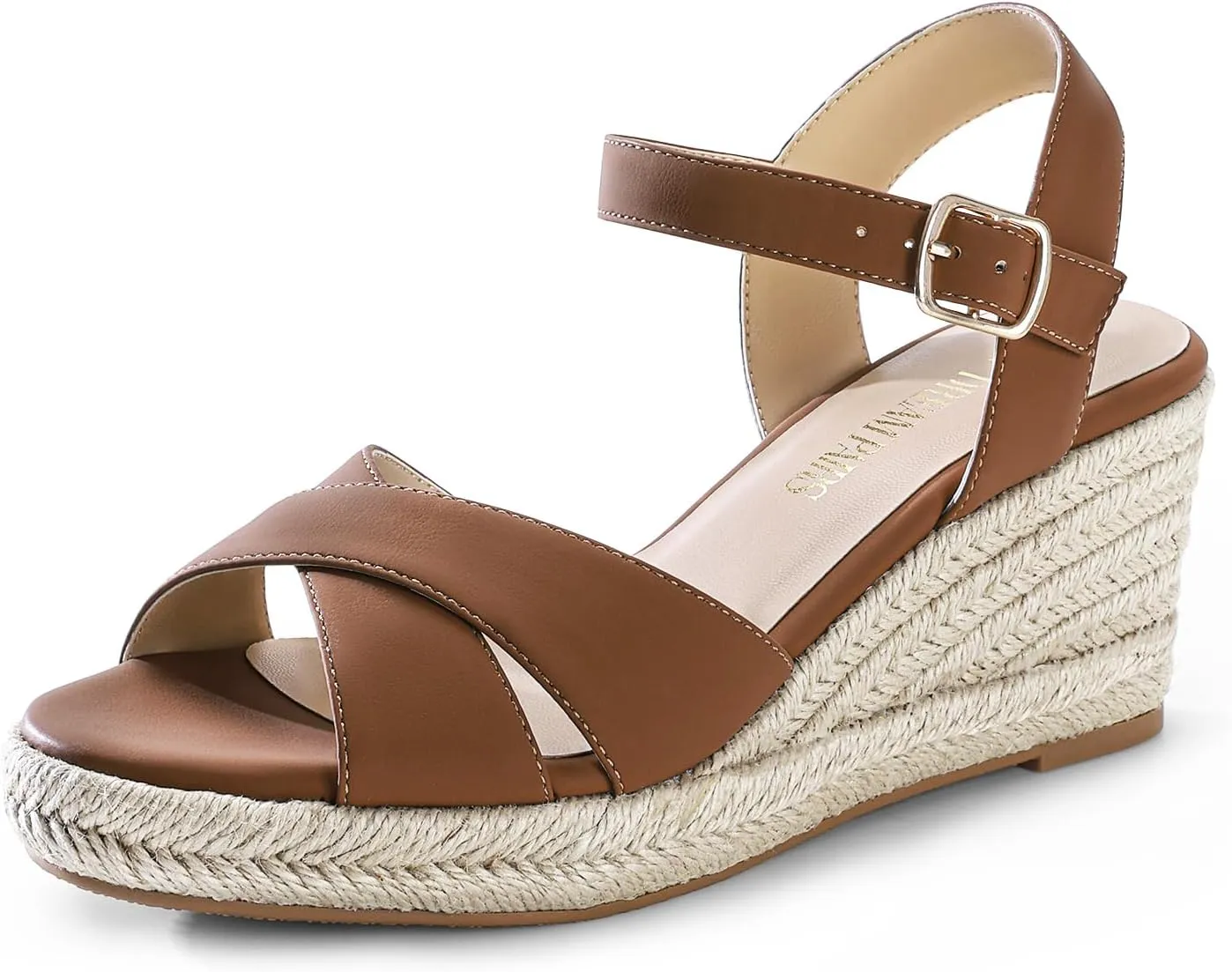 DREAM PAIRS Espadrille Dressy Wedge Sandals, Women's Platform Sandals Casual Summer, Comfortable High Heeled Wedges with Adjustable Buckle