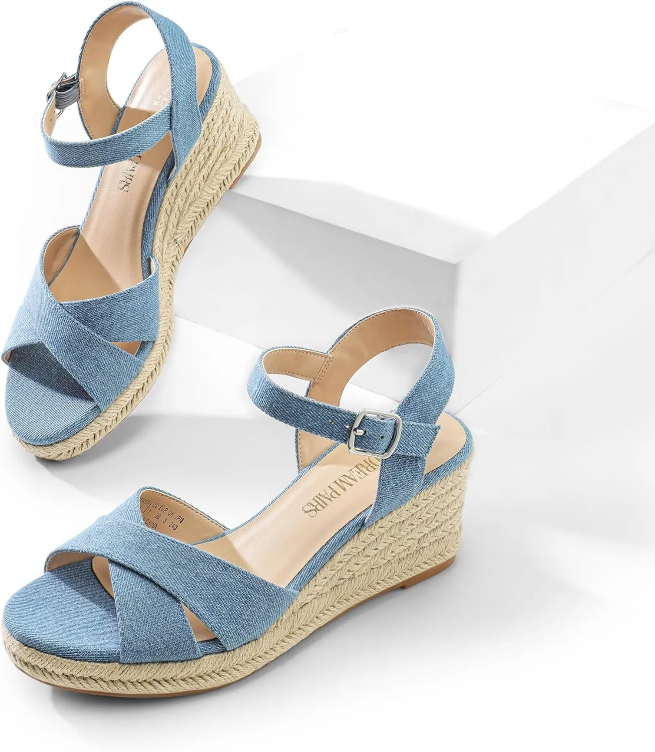DREAM PAIRS Espadrille Dressy Wedge Sandals, Women's Platform Sandals Casual Summer, Comfortable High Heeled Wedges with Adjustable Buckle