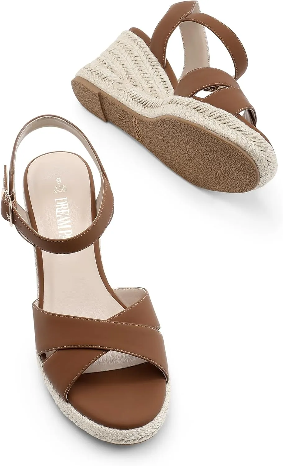 DREAM PAIRS Espadrille Dressy Wedge Sandals, Women's Platform Sandals Casual Summer, Comfortable High Heeled Wedges with Adjustable Buckle