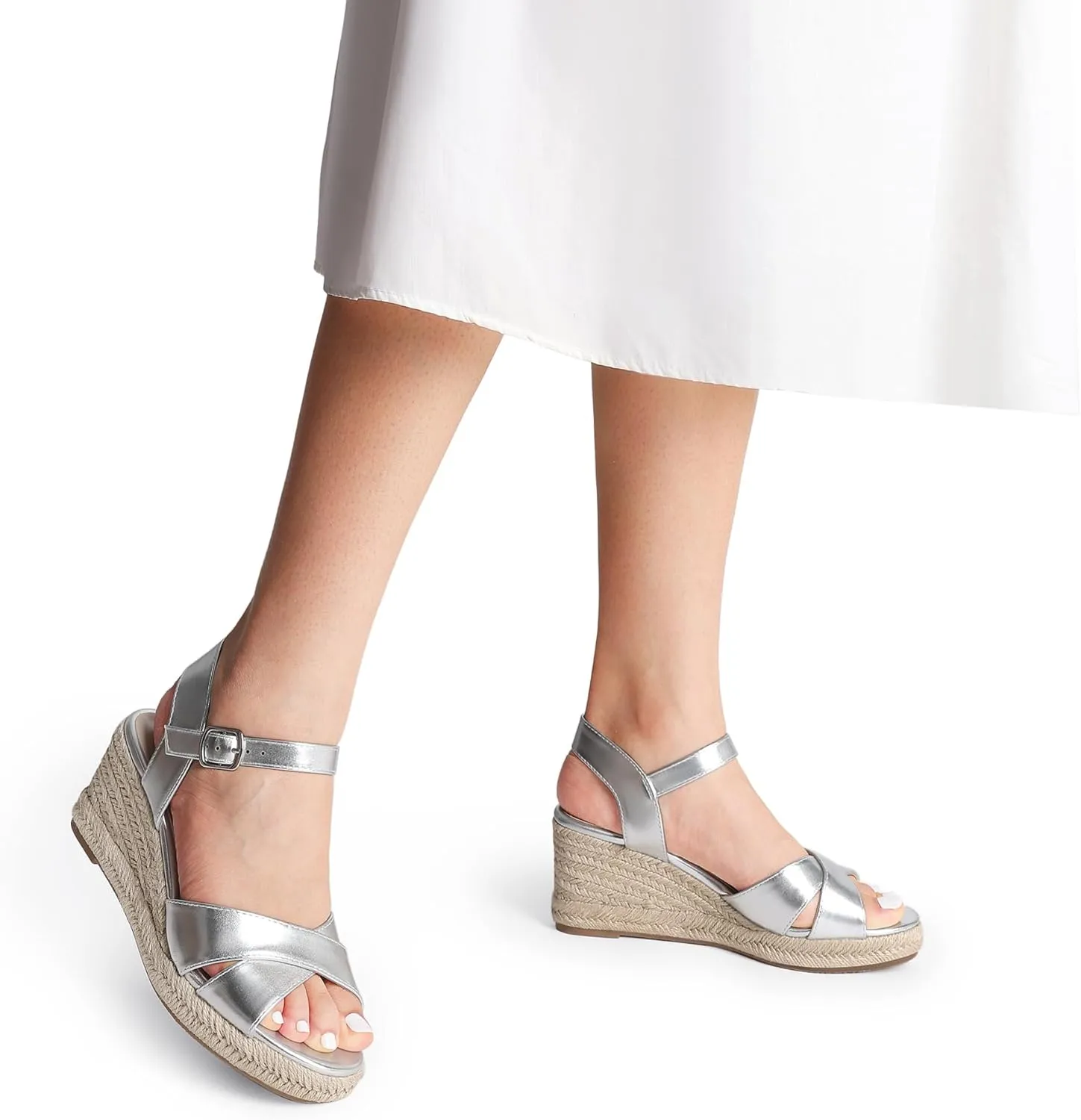DREAM PAIRS Espadrille Dressy Wedge Sandals, Women's Platform Sandals Casual Summer, Comfortable High Heeled Wedges with Adjustable Buckle