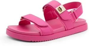 DREAM PAIRS Women's Comfortable Open Toe Flat Sandals Fashion One Band Summer Dessy Sandals