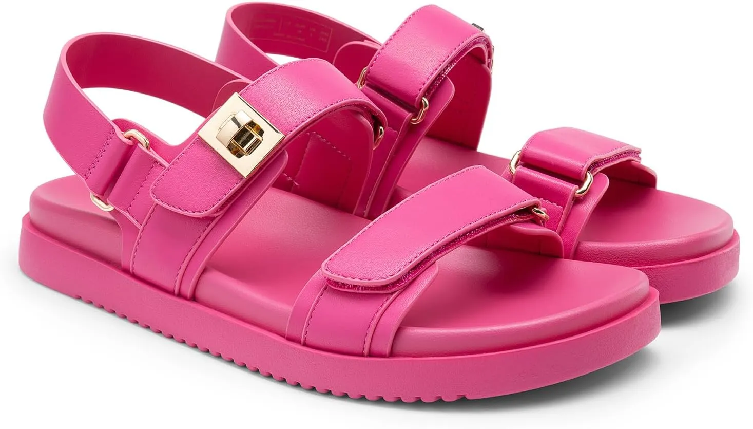 DREAM PAIRS Women's Comfortable Open Toe Flat Sandals Fashion One Band Summer Dessy Sandals