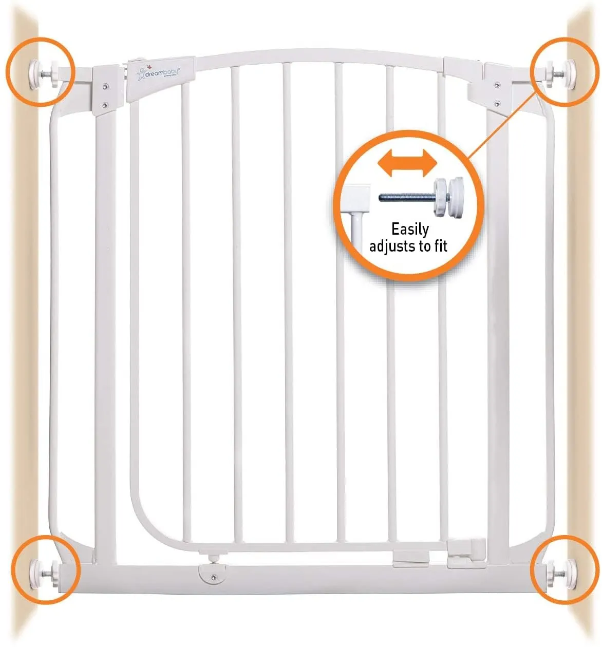 Dreambaby Baby Stair Gate Pressure Mounted Bolt Replacement Kit, Spare Safety Gate Screws 8mm Spindle Rods Suitable for All Dreambaby Ava & Liberty Stair Gates, Baby Gates, Dog Gates – 4 Pack - White