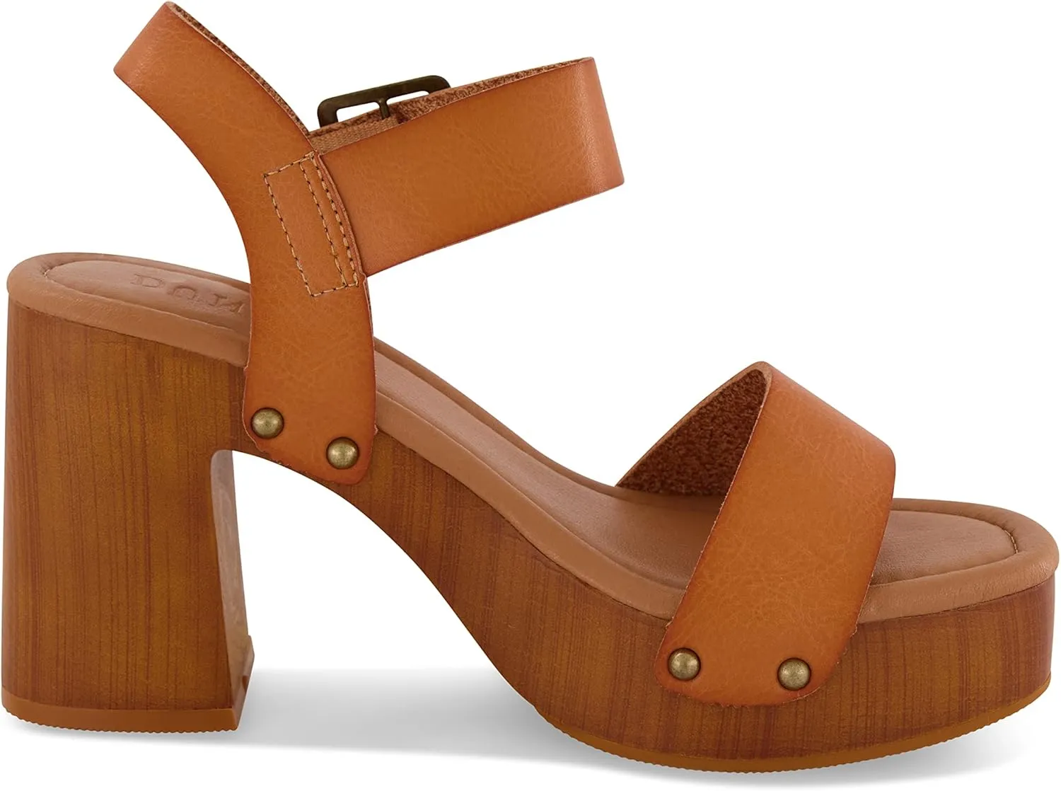 Dunes Women's Peru Faux Wood Sandal  Comfort Foam & LiteSole Technology, Wide Widths Available