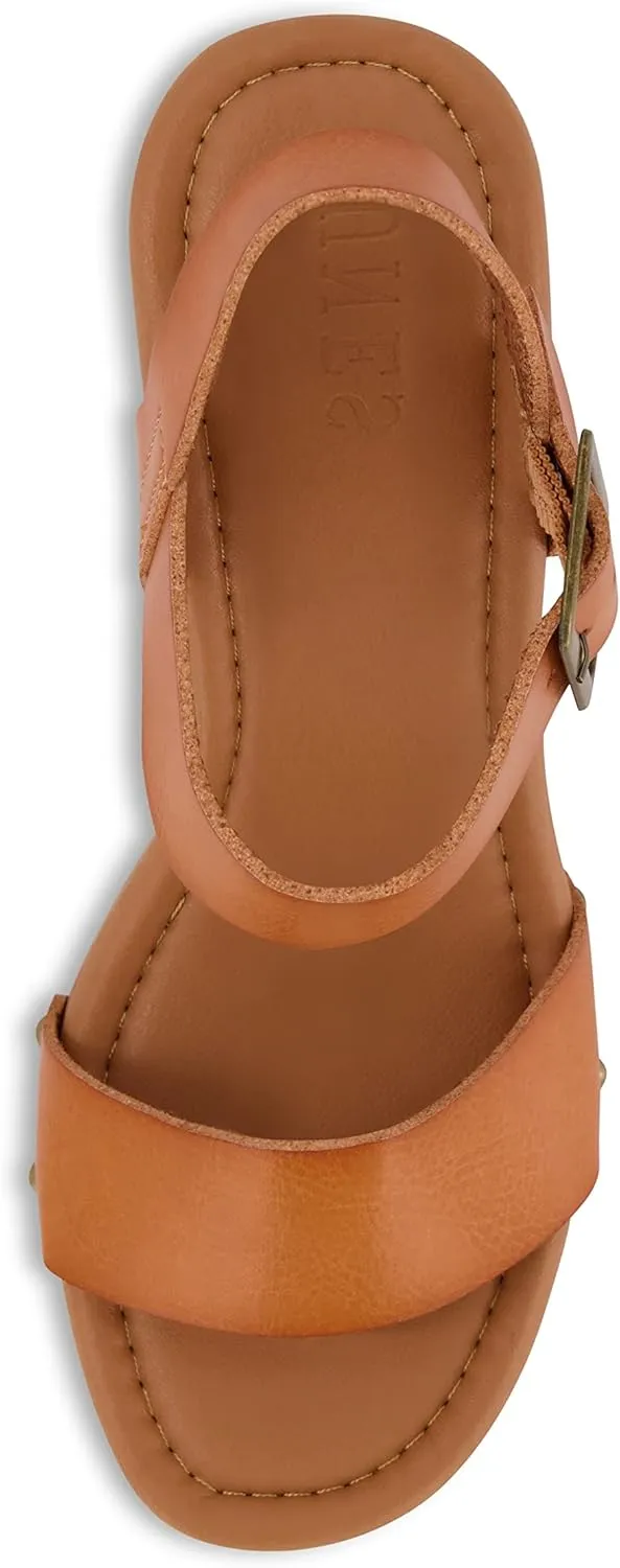 Dunes Women's Peru Faux Wood Sandal  Comfort Foam & LiteSole Technology, Wide Widths Available
