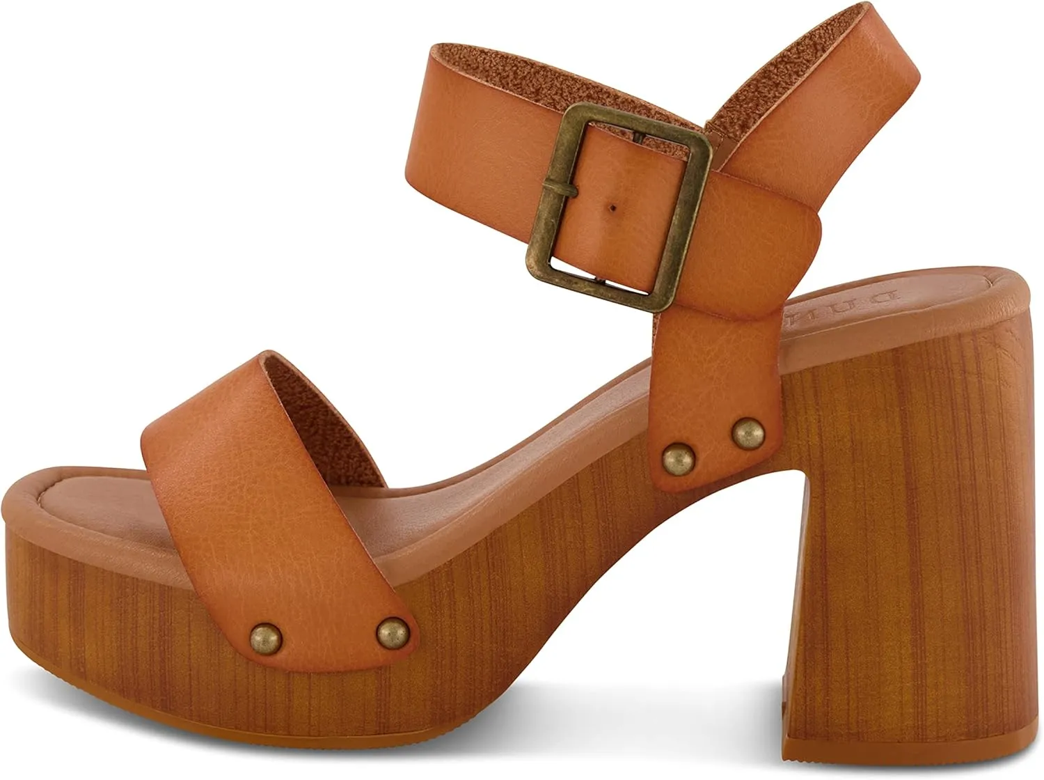 Dunes Women's Peru Faux Wood Sandal  Comfort Foam & LiteSole Technology, Wide Widths Available