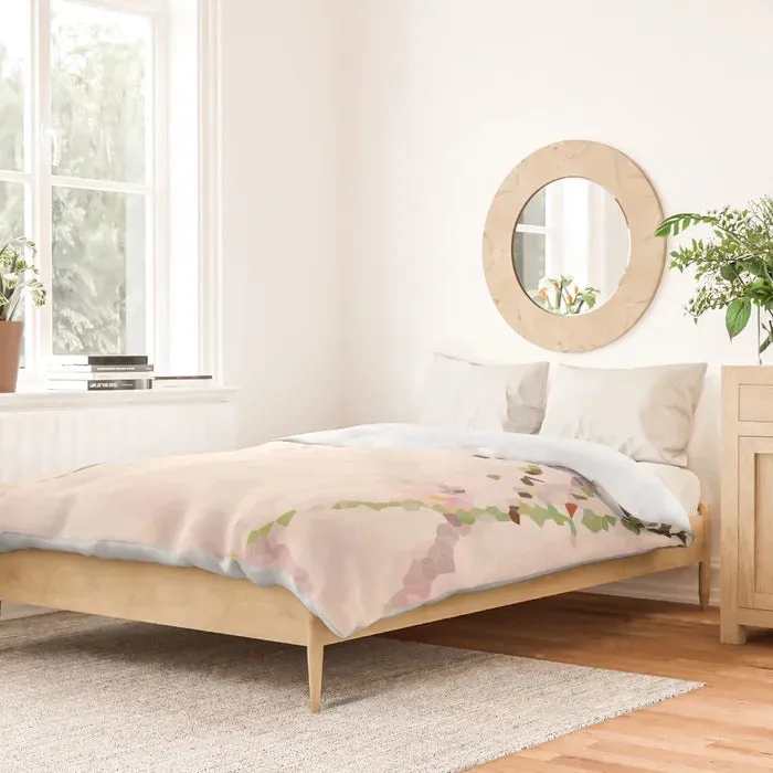 Easy breezy rosy grasses duvet cover
