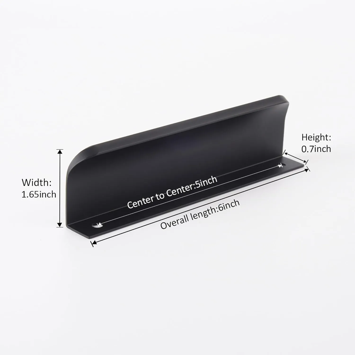 Edge Black Finger Pull for cabinets Kitchen Concealed Drawer pulls Aluminum Flat Hidden Back Mount Door Handle for Home 10 Pack Modern 6" Overall Length Easy Installation