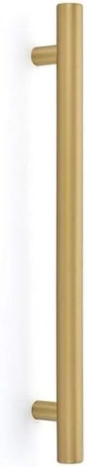 Emtek BAR Appliance Pull of The Urban Modern Collection, 12 inch (Center to Center), Overall: 15-1/4 inch, Color: Satin Brass (US4), Model: CS86351US4