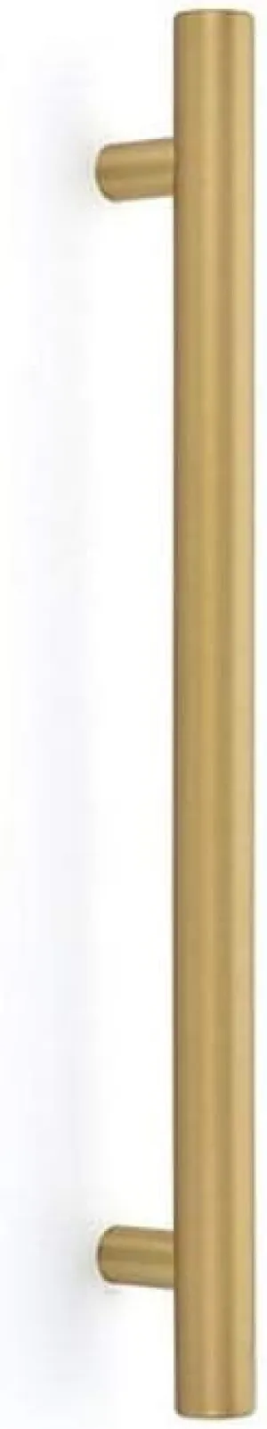 Emtek BAR Appliance Pull of The Urban Modern Collection, 12 inch (Center to Center), Overall: 15-1/4 inch, Color: Satin Brass (US4), Model: CS86351US4