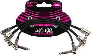 Ernie Ball Flat Ribbon Patch Cable 3-Pack, 6in, Black (P06221)