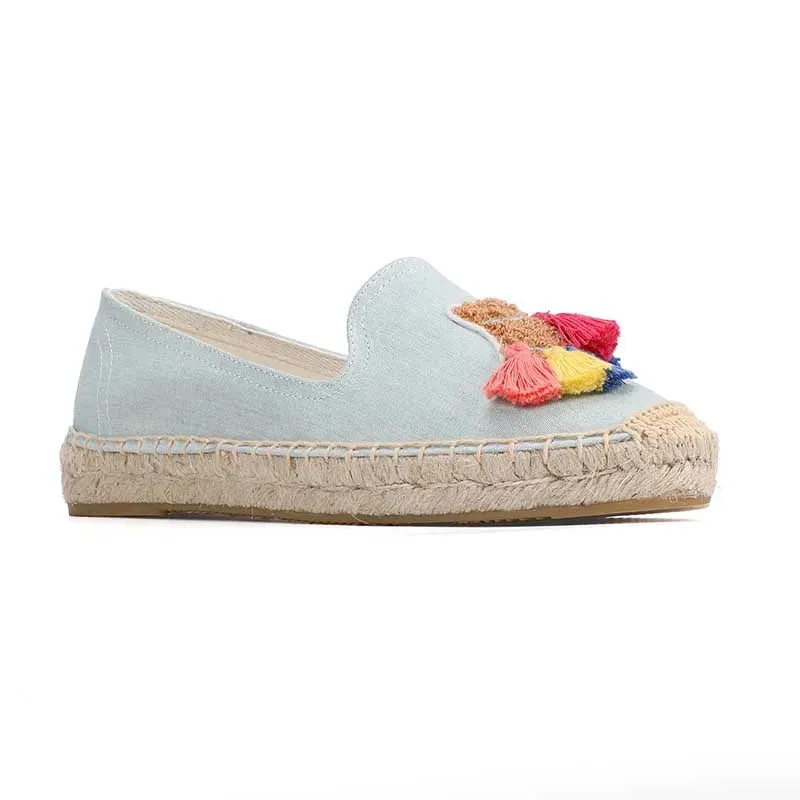 Espadrille Sapatos Breathable Embroider Shoes Comfortable Ladies Womens Thick Bottom Flats Fashion