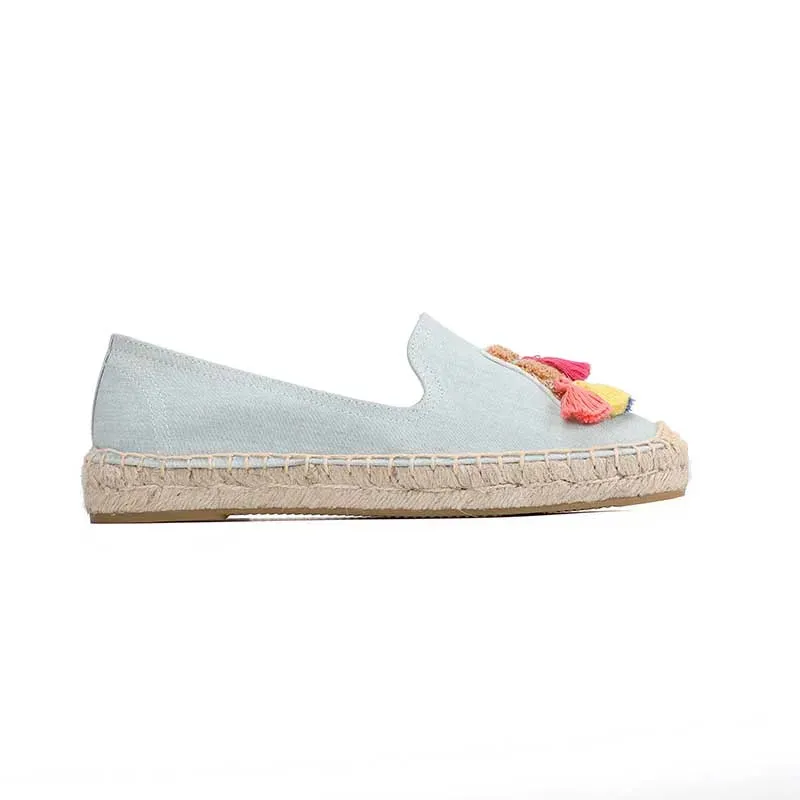 Espadrille Sapatos Breathable Embroider Shoes Comfortable Ladies Womens Thick Bottom Flats Fashion