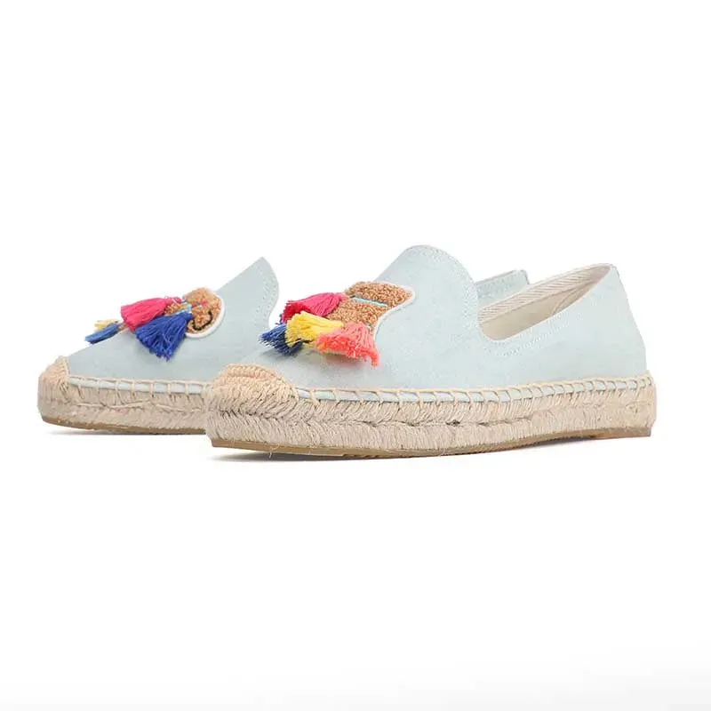 Espadrille Sapatos Breathable Embroider Shoes Comfortable Ladies Womens Thick Bottom Flats Fashion