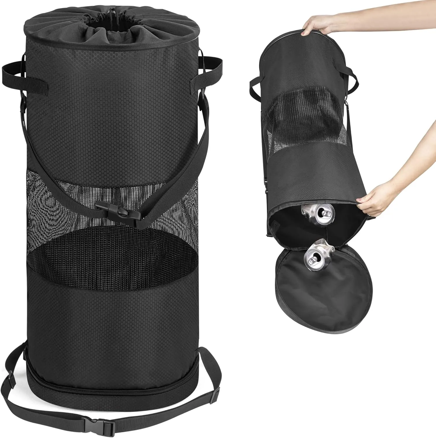 Fasrom Boat Trash Bag with Zipper Bottom for Easy Disposal, Black (Empty Bag Only, Patented Design)