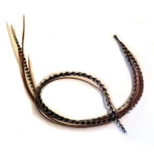 Feather Hair Extension – Rainbow Remix, Five Genuine Rooster Feathers, All Bonded Together at the Tip, Includes 2 Silicone Micro Beads, Ranging From 6 to 12 Inches in Length