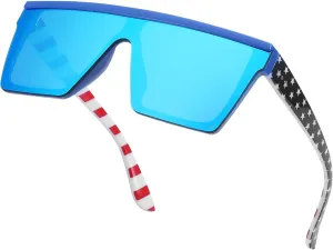 FEISEDY Oversized Sunglasses Mens Womens Flat Top Square Trendy Visor Shades UV400 B2470