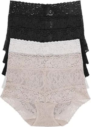 Felina | Signature Stretchy Lace Hi-Waisted Boyleg Panty 5-Pack