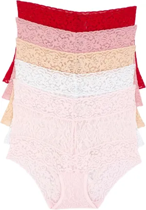 Felina | Signature Stretchy Lace Hi-Waisted Boyleg Panty 5-Pack