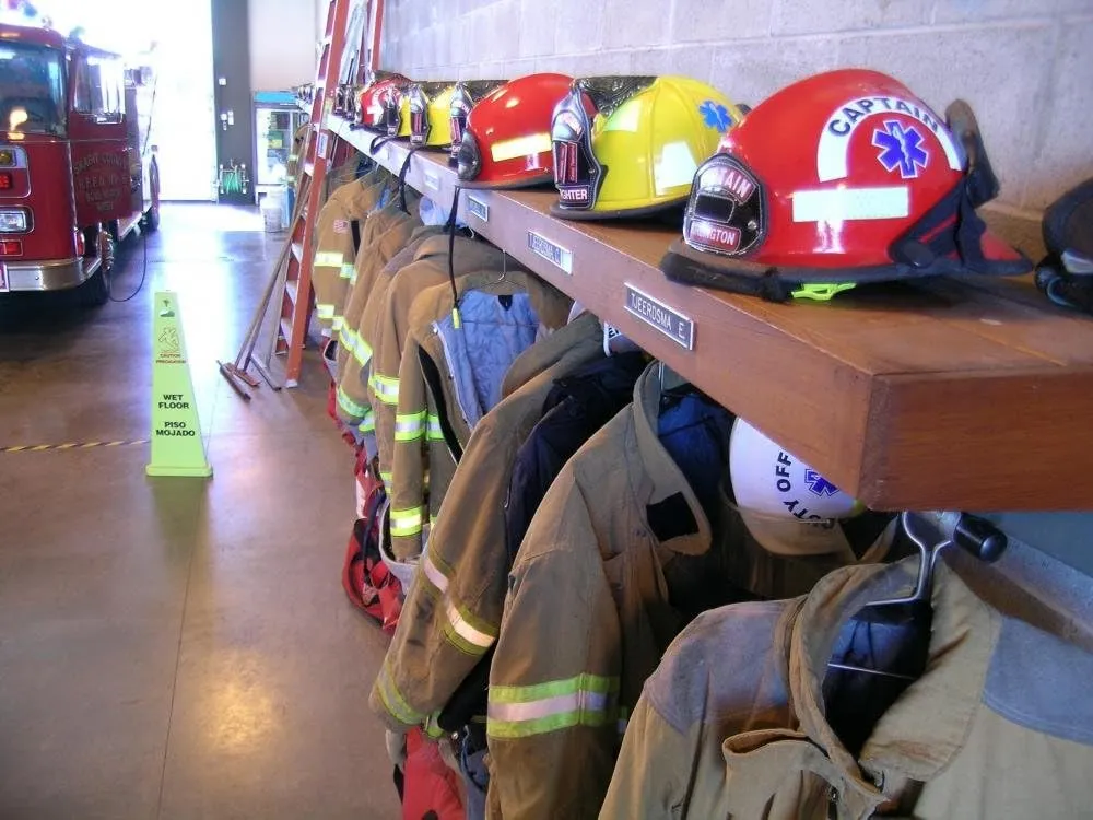 Fire Turnout Gear Wall Mural by Wallmonkeys Peel and Stick Graphic (24 in W x 18 in H) WM52854