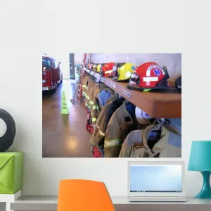 Fire Turnout Gear Wall Mural by Wallmonkeys Peel and Stick Graphic (24 in W x 18 in H) WM52854