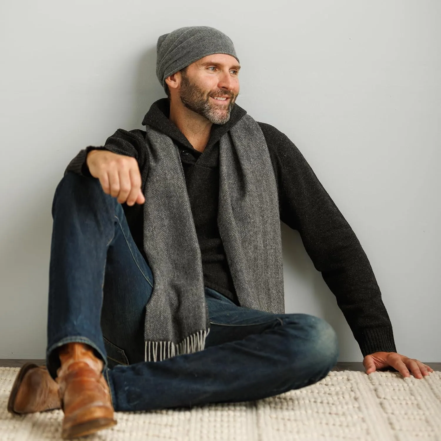 Fishers Finery Men's 100% Pure Cashmere Slouchy Beanie