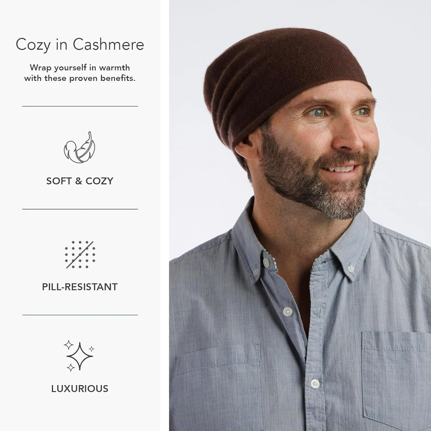 Fishers Finery Men's 100% Pure Cashmere Slouchy Beanie