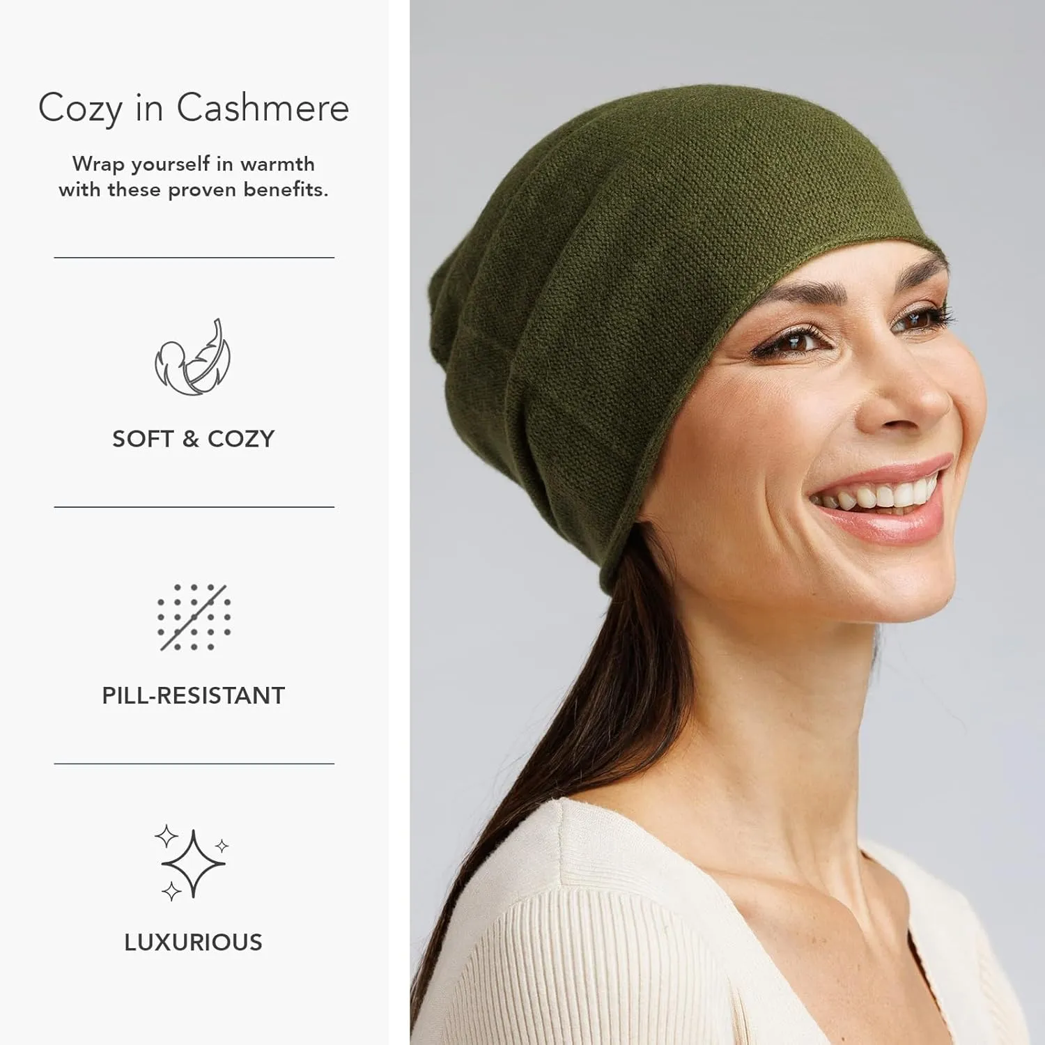 Fishers Finery Women's 100% Pure Cashmere Slouchy Beanie