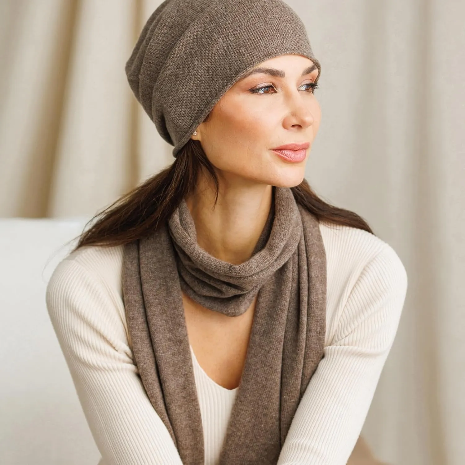Fishers Finery Women's 100% Pure Cashmere Slouchy Beanie