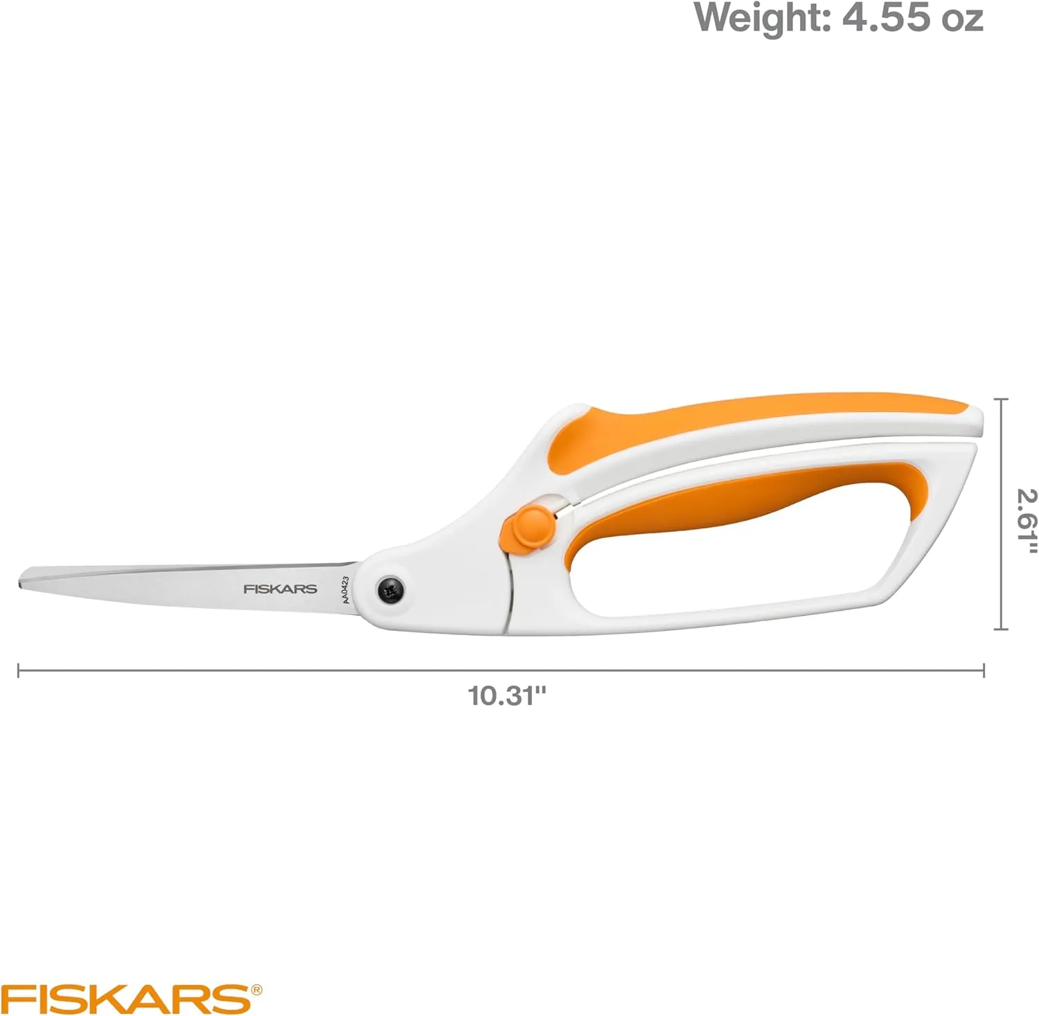 Fiskars Easy Action Fabric Scissors, Stainless Steel Blades for Precision Cuts, Spring-Assited Bent Handle