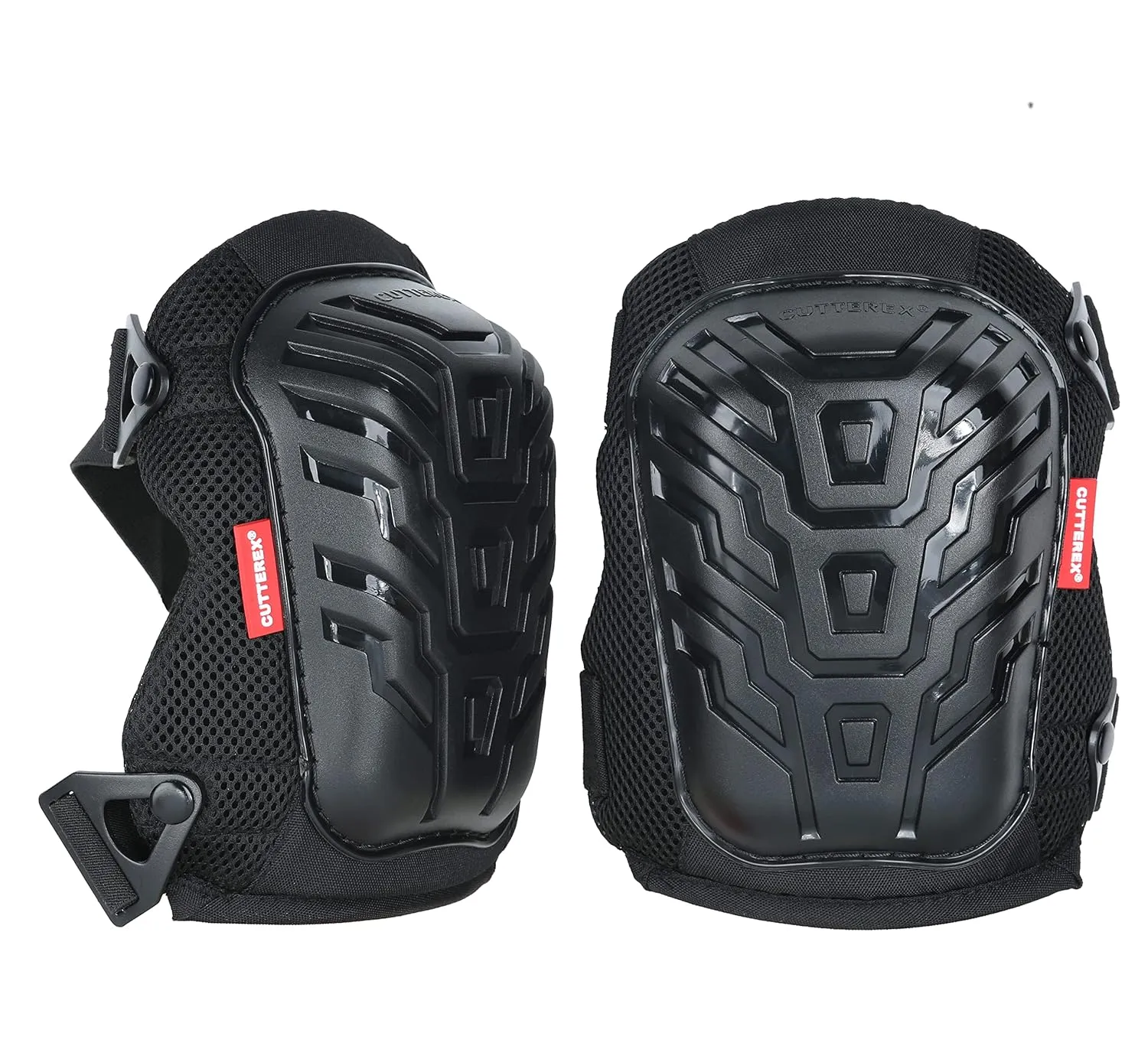 FLAT Knee Pads for All Kneeling Works, Professional Knee Cushions, Heavy Duty and Protection Design Knee Pad for Flooring, Gardening, Comfortable and Durable, Anti-Skid and Adjustable Clips