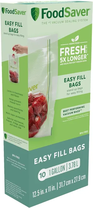 FoodSaver® Easy Fill Vacuum Sealer Bags, 1 Gal., 10 Count
